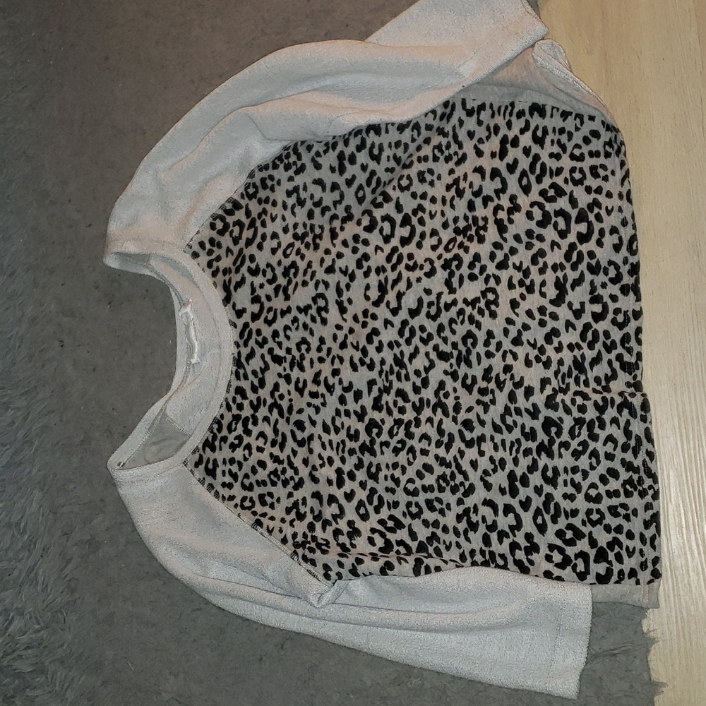 French Laundry flocked Leopard Print Sweater plus size